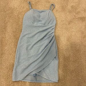 Crystal Doll Sparkly Sky Blue Mini Tulip Dress